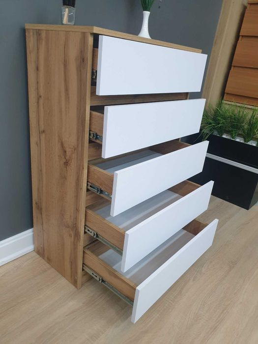 Комод "Софі" Білий на п'ять шухляд без ручок.Тумба для речей в спальню