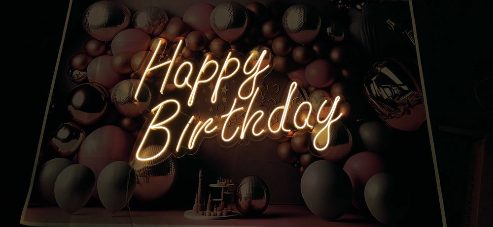 neon, ledon Happy Birthday
