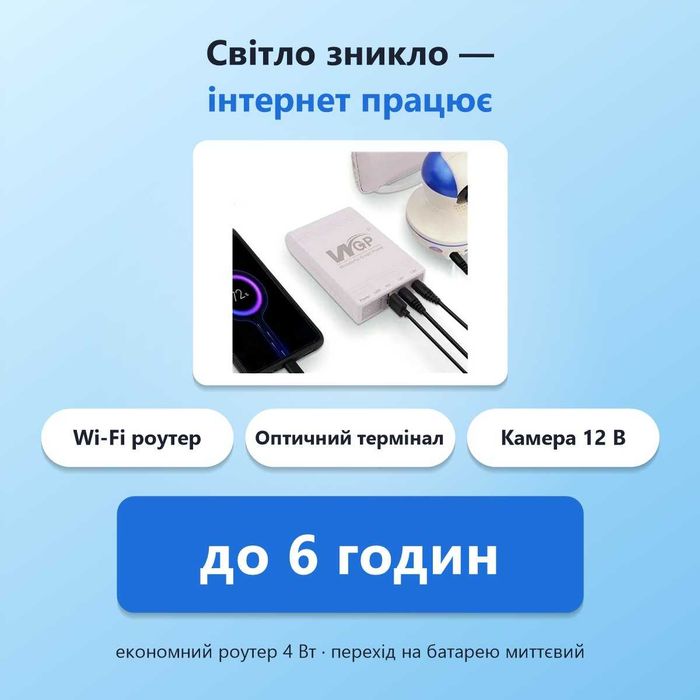 Безперебійник для роутера WGP 10400 мАг 12V 9V 5V / ДБЖ ups ибп