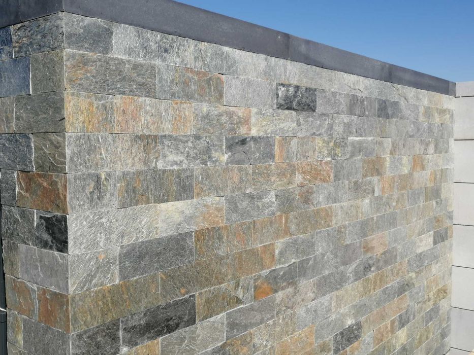 Płytki Łupek Silver Shine naturalny 10x30x0,8-1,3 cm Elewacja Ściana