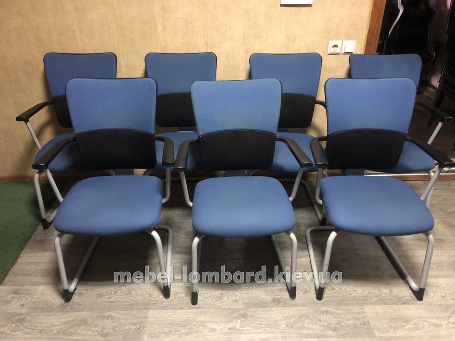 Кресло офисное, для конференций "Steelcase " "Синий" бу