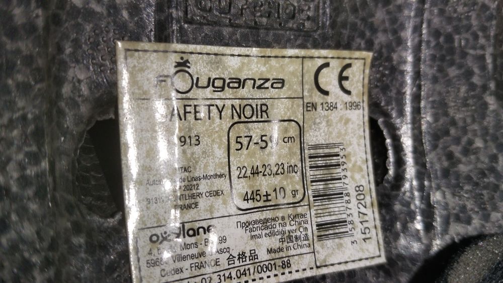Capacete Toque de Equitação Fouganza Safety Noir 57-59 cm