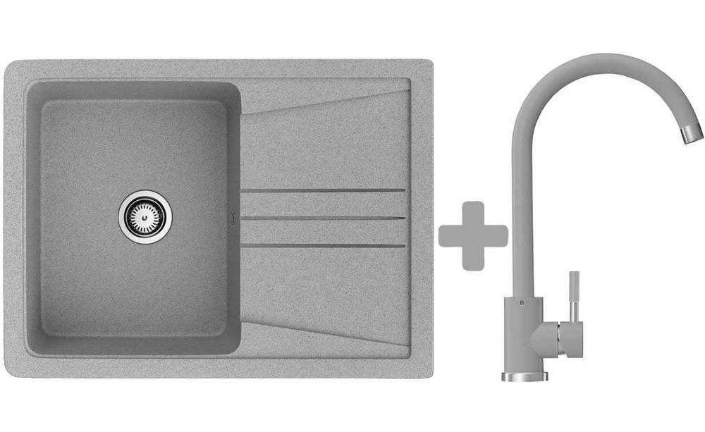Кухонная мойка гранитная Stella Elegant 60, ВСЕ ЦВЕТА + Кран Бесплатно