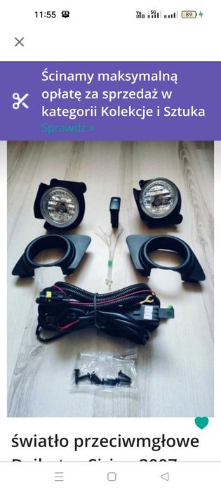 Daihatsu sirion. Światła przeciwmgielne.