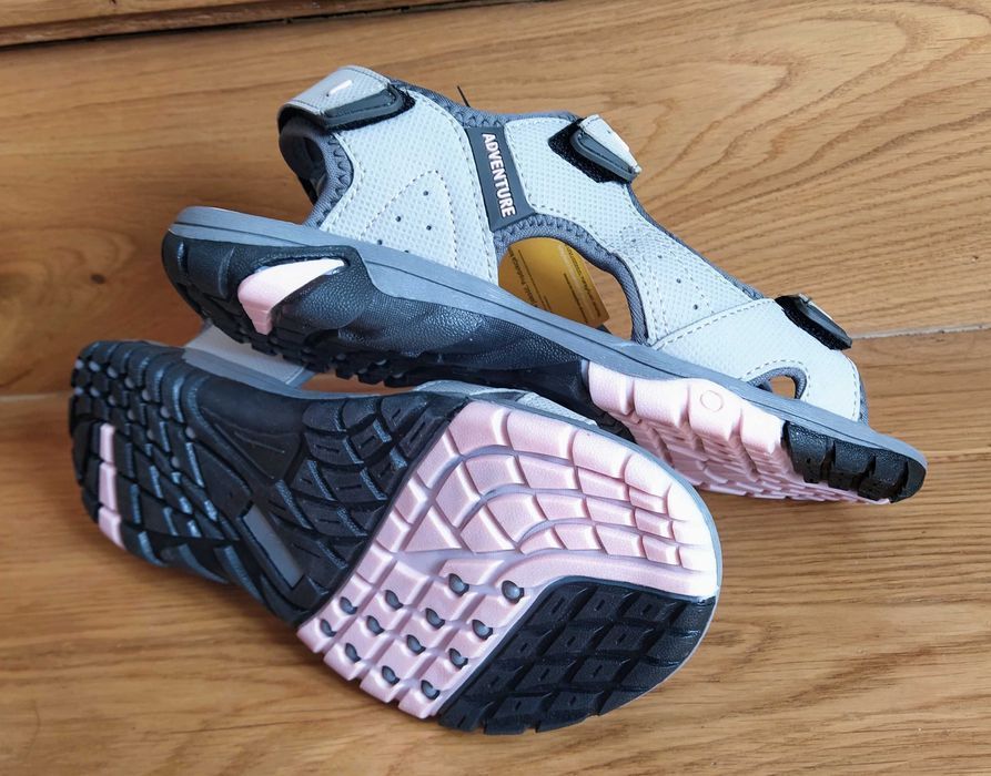 Sandały damskie sportowe na rzepy trekking 38 szare