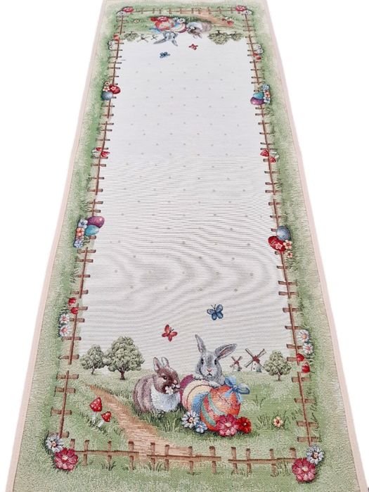 Bieżnik Wielkanocny gobelinowy na stół 40x100 cm 1179 Conejitos