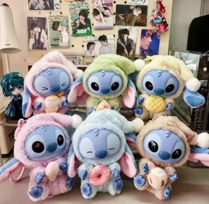 М'яка іграшка сюрприз брелок Лабубу Стіч llububu miniso x disney Stitc