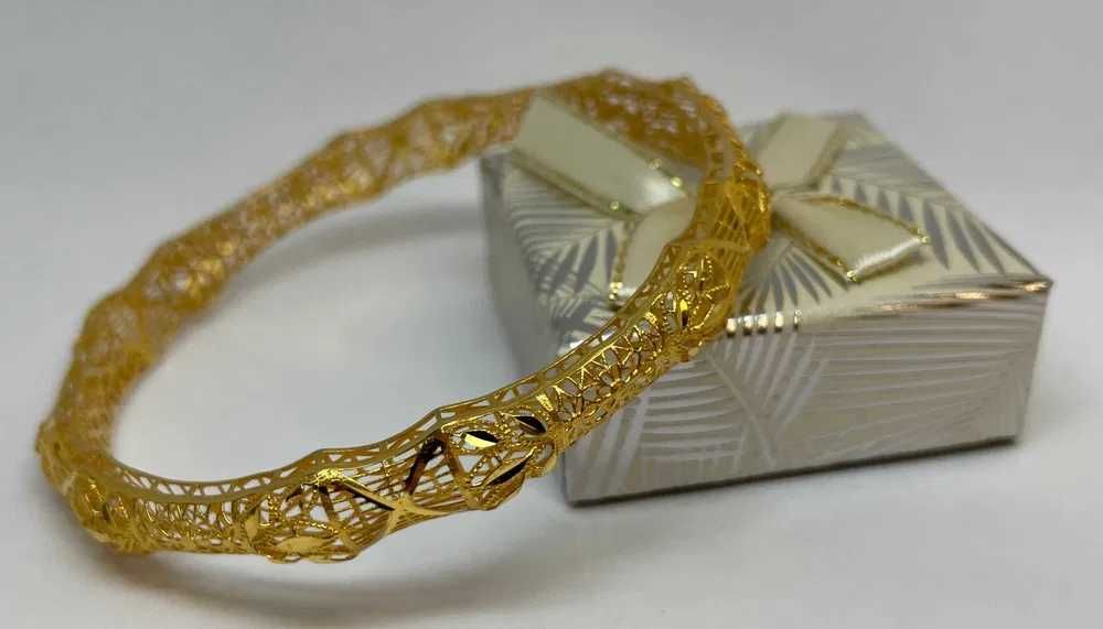 Śliczna złota bransoletka / KOŁO / 10,24g p585 22cm /STERNA złoto