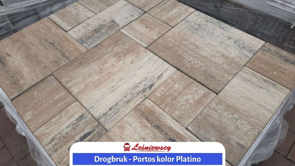 Kostka brukowa DROGBRUK-Portos PLATINO na taras/podjazd/schody 6cm