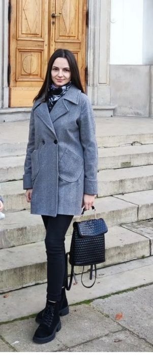 Пальто осіннє. Пальто сіре.