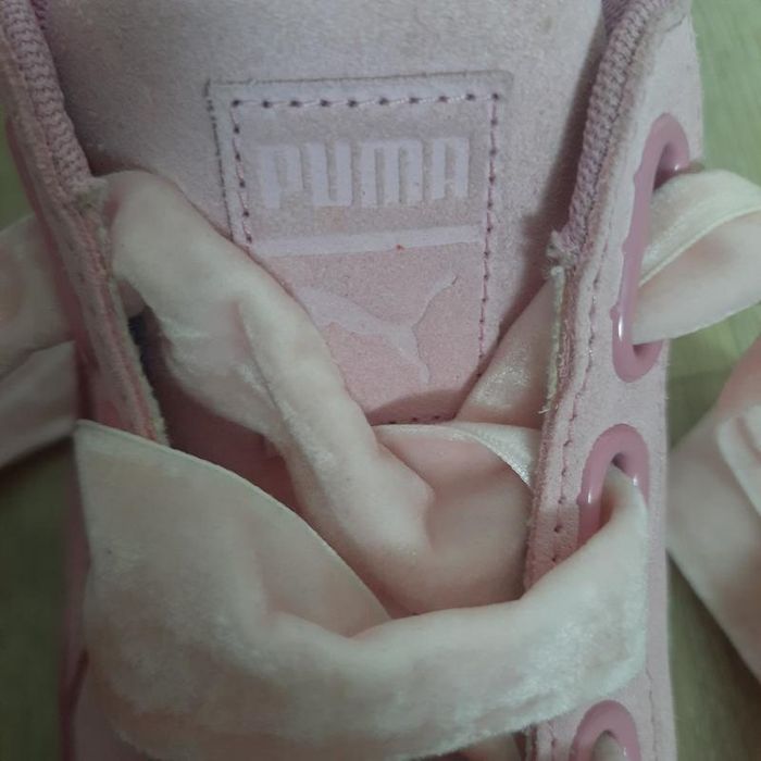 Puma suede heart reset 38 рожеві замшеві кеди снікерси з бантами