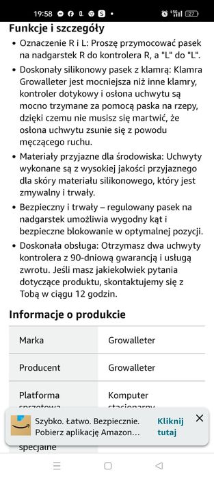 Pokrowiec na uchwyty kontrolera dotykowego