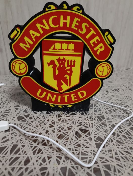 Світлодіодний LED Лайтбокс Світильник «Manchester United» (Манчестер Юнайтед) — 3D Нічник на робочий стіл