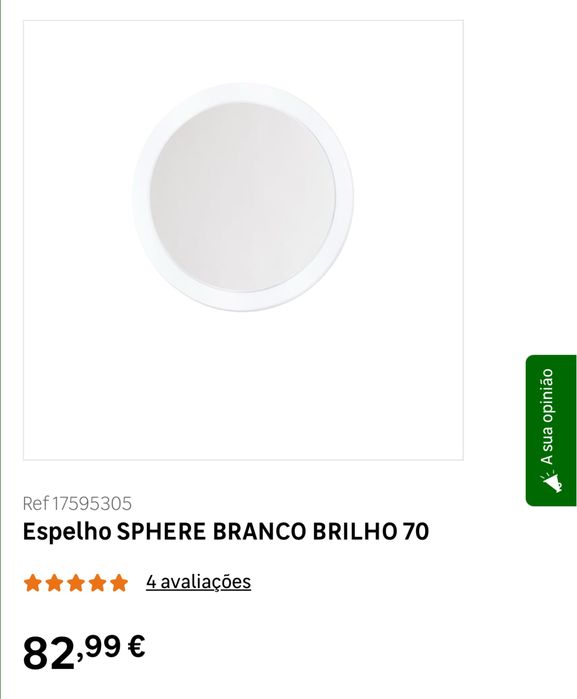 Vendo espelho do leroy merlim  modelo sphere brando brilho 70 com