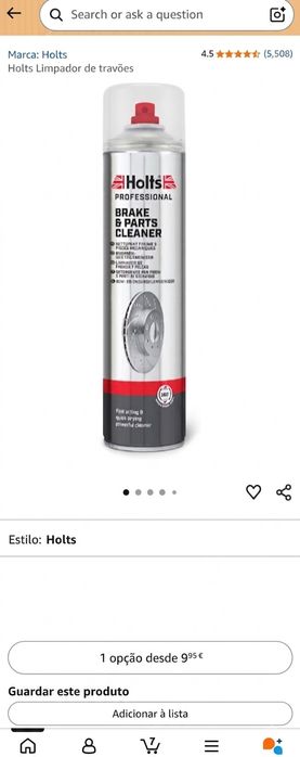 Spray Desengordurante 600ml Holts - Limpa Travões Correntes Carros Motas Bicicletas