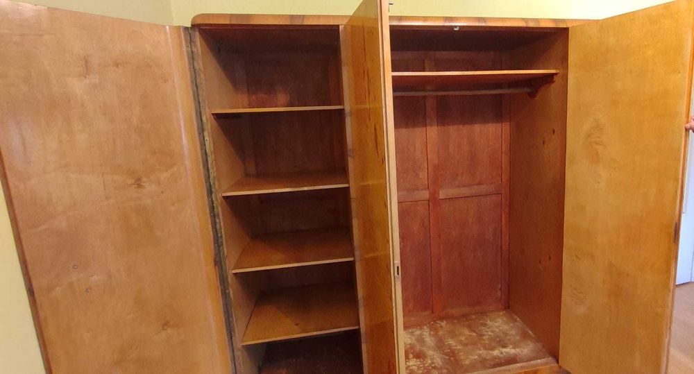 Szafa drewniana VINTAGE ubraniowa, czterodrzwiowa z gratisami zestawu!