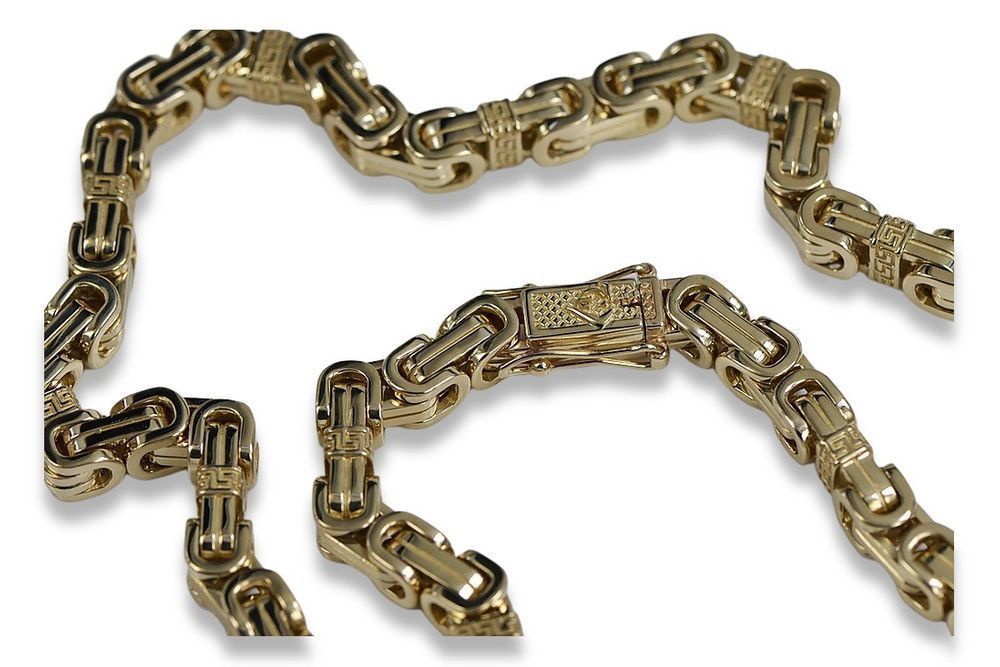Złoty łańcuszek 14k 585 Królewski Bizantyjski Excellent pełny cc097y P