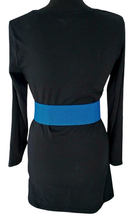 Elastyczny niebieski szeroki pasek damski