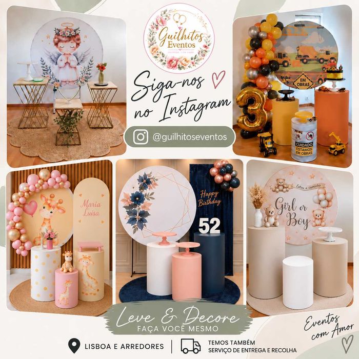Aluguer de Kits de Festa/Decoração personalizada/Presentes personalizados