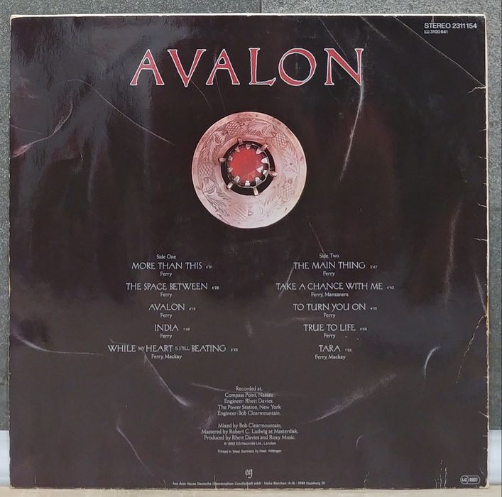 ROXY MUSIC - Avalon . 1982r. EX+ .