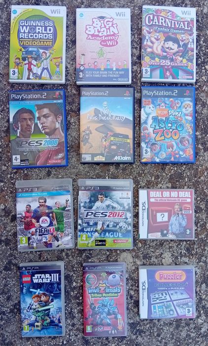 Conjunto de jogos para PlayStation, Wii e Nintendo