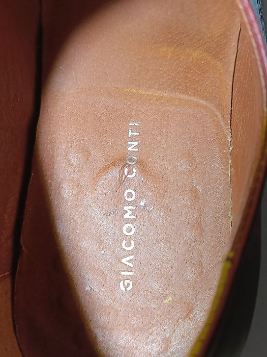 Buty Męskie GIACOMO CONTI  - Skóra Naturalna - Bordowe, rozmiar 43