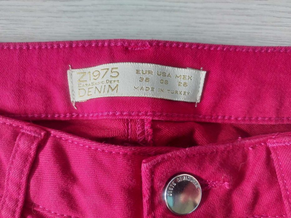 M spodnie damskie materiałowe różowe elastyczne basic denim