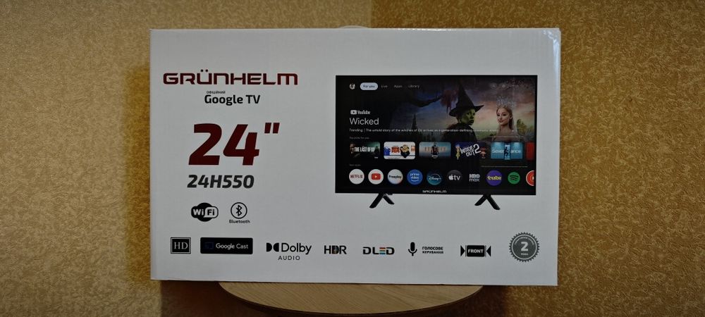 Продам НОВИЙ телевізор Grunhelm 24H550, LED, 24", 1/8 Гб