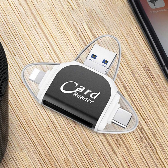 Czytnik kart SD 4 w 1 do kart TF i zdjęć na Windows Mac iPhone Android