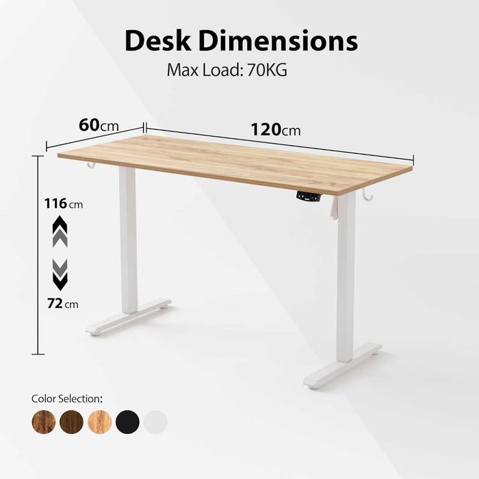 Biurko Półka z regulacją wysokości 120x60cm Agilestic