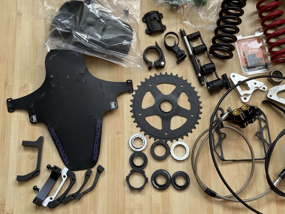 Шатун аморт оливка гальма hope sur ron sram fox rockshox гріпси