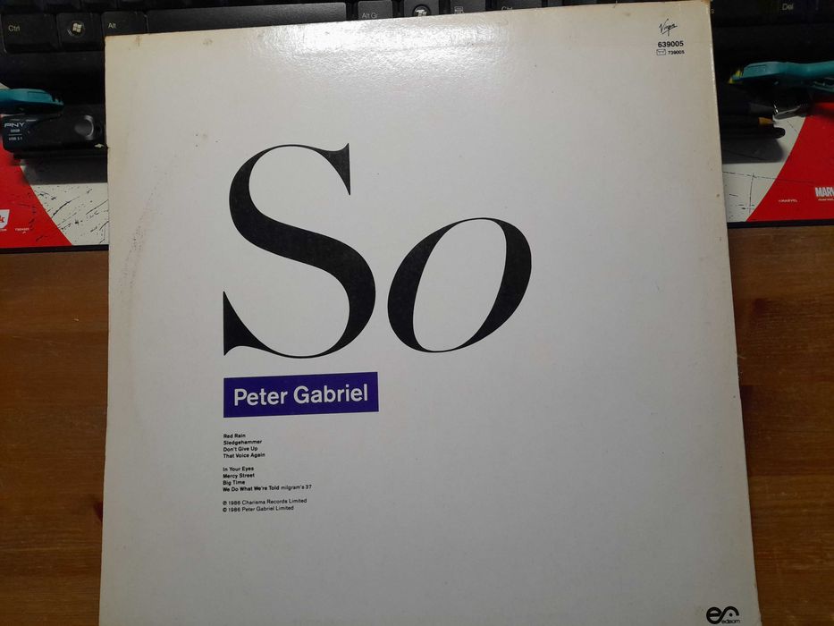 Disco Vinil LP  " SO" gravação original do Peter Gabriel de 1986. Usado em bom estado.