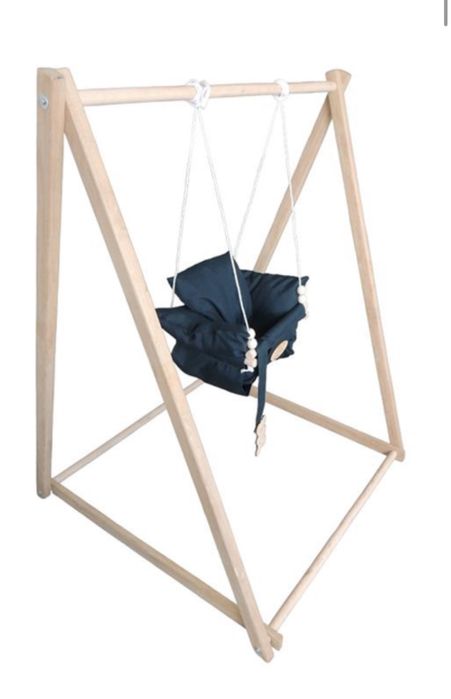 Гойдалка дитяча підвісна з деревʼяною стійкою для дітей від 7 місяців