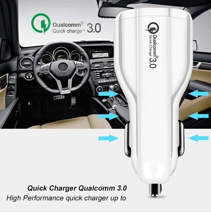 Ładowarka samochodowa QC 3.0 Dual USB – szybkie ładowanie