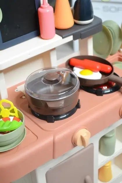 Дитяча кухня з парою і водою, зі світлом і звуком