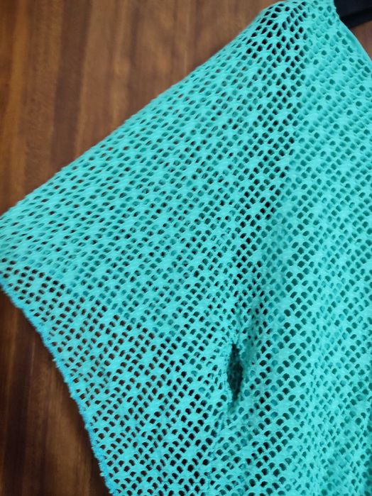 Top Verde Água Mangas Borboleta