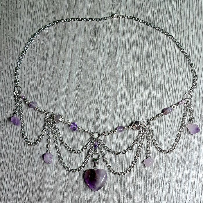 Naszyjnik z ametystem handmade