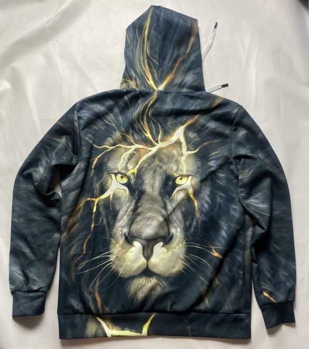 LEW LION KOT męska bluza z  kapturem rozmiar/ hoodie  S