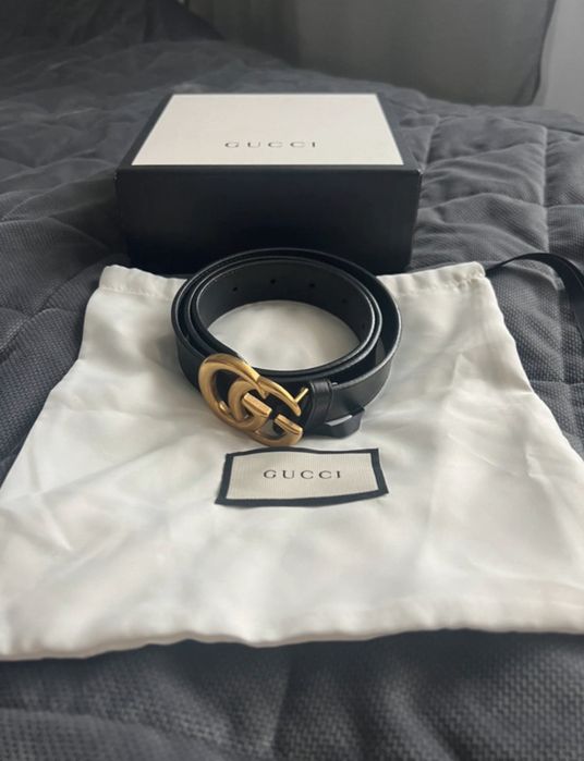 Gucci Pasek Marmont GG Czarny 85 100 cm Vitkac Okazja