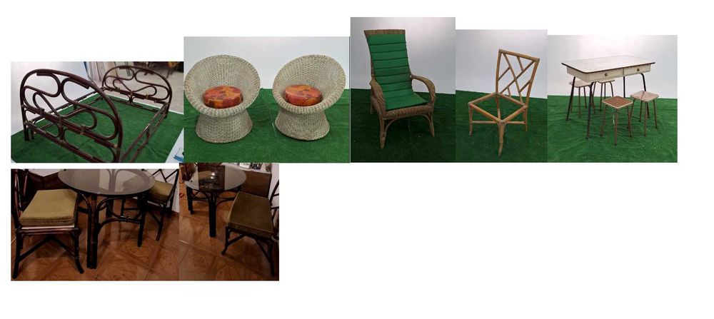 Moveis Vintage de Bambu e outras peças