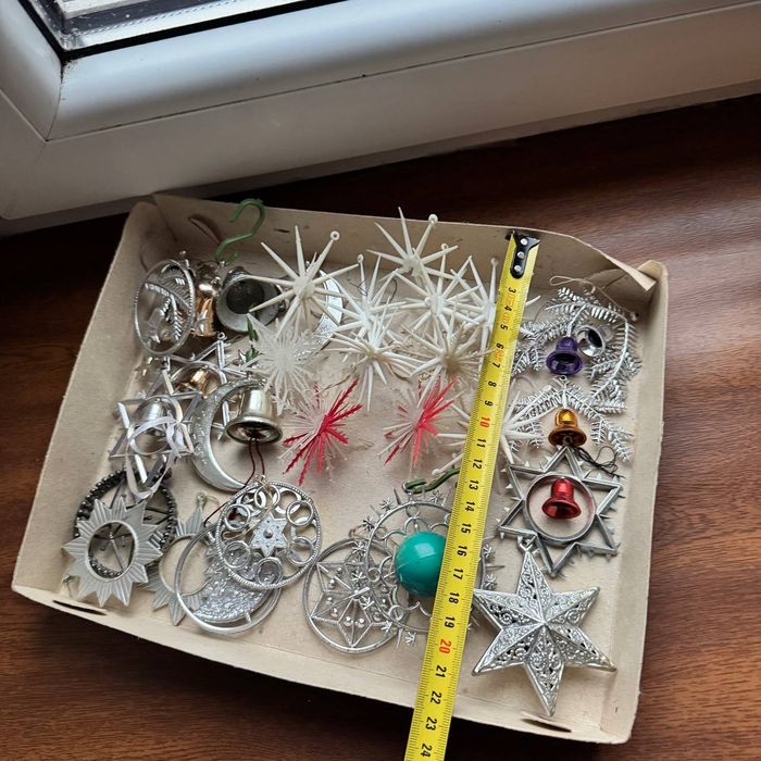 Ozdoby choinkowe PRL Śnieżynki / Gwiazdy