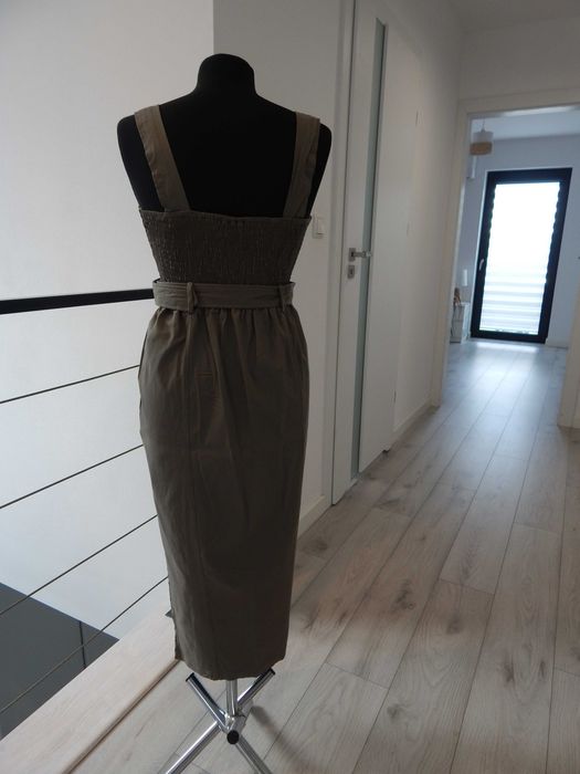 Sukienka letnia midi khaki rozm. 36/S