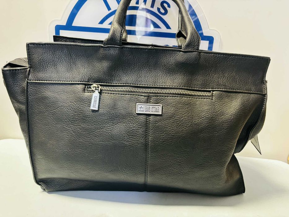 Big Star torba torebka KK574108 czarna oko skóra ćwieki  pasek