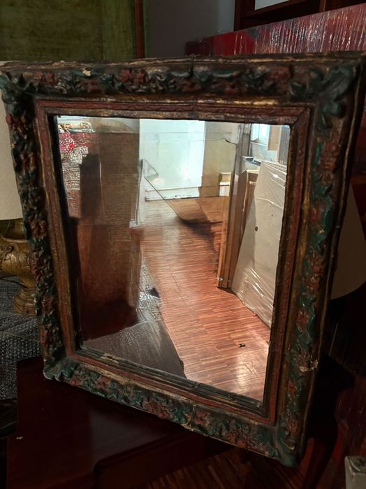 Espelho rústico com moldura