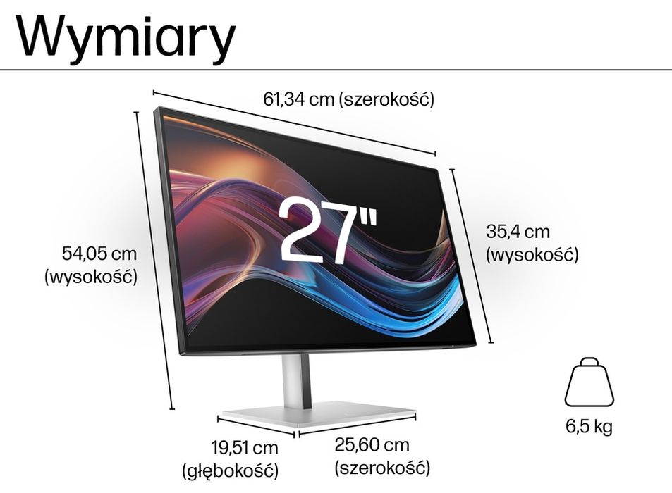 FV | Monitor HP Series 7 Pro 727pk 27” 4K IPS Black Thunderbolt 4 | USB-C 100W | Jak nowy
