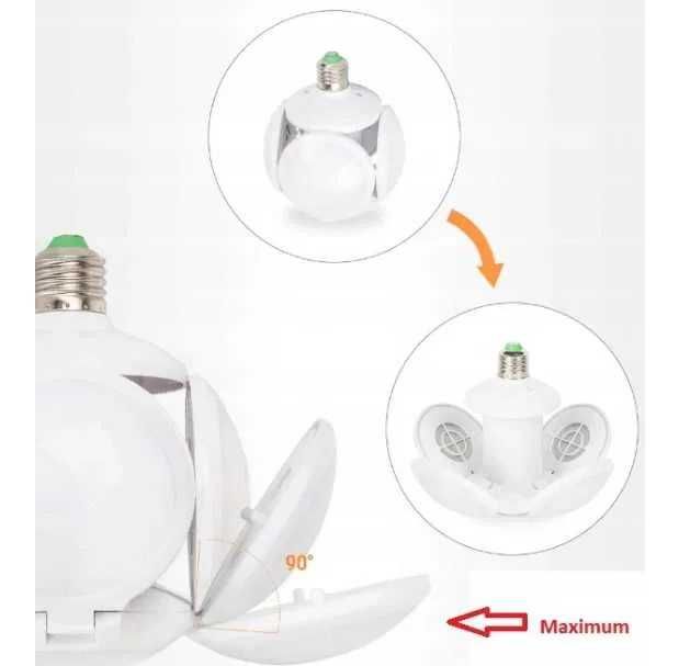 Żarówka Led 40W-200W Składana Ufo 6500K Gwint E27 2400LM