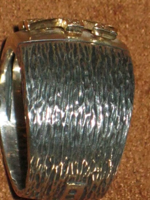 Anel Prata 925`/.. e Ouro 9K 375`/.. C/Contraste