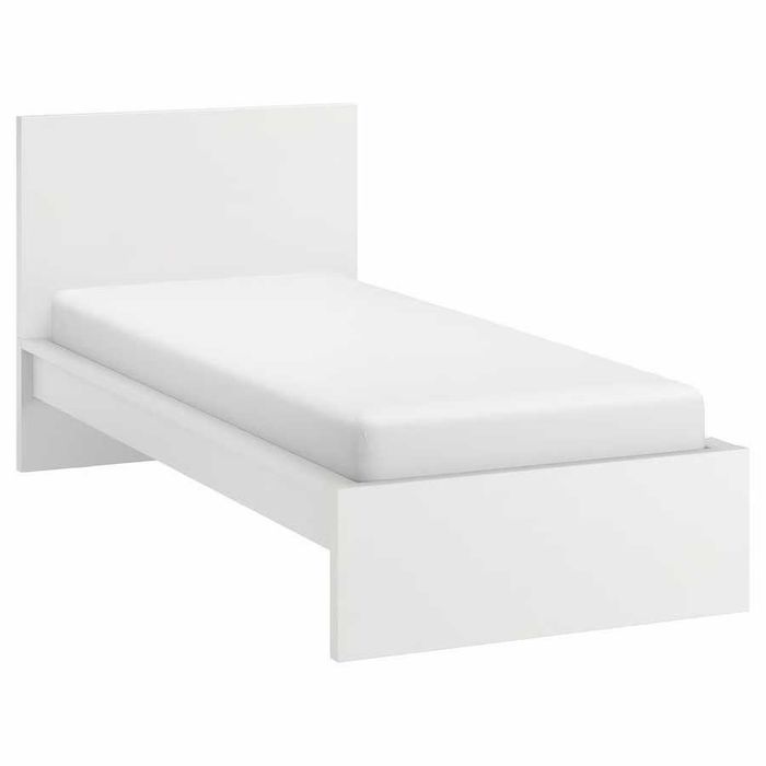 Cama de solteiro IKEA MALM 90x200 Branco + Estrado LURÖY