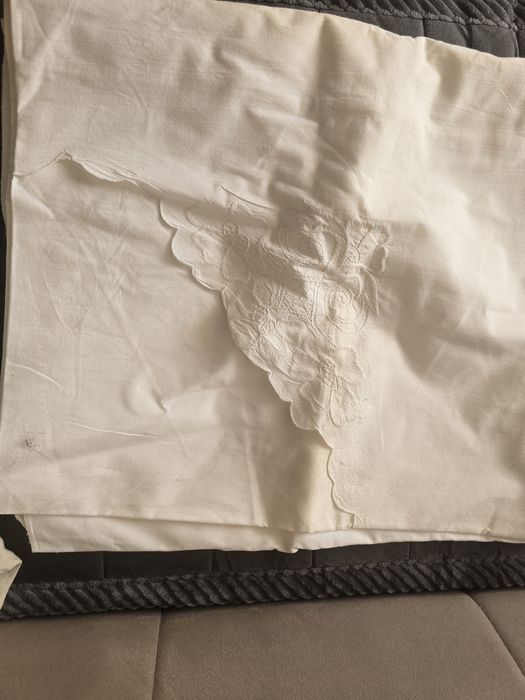 Duża "koperta", poszwa na kołdrę z PRL, solidny len