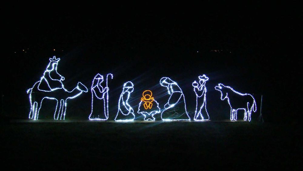 Szopka + 3 Królowie + Osiołek - ozdoba świąteczna LED 2D Iluminacja